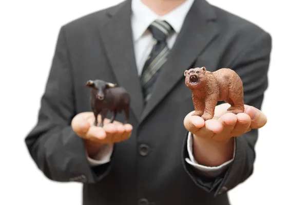 Concepto de bolsa de oso. tiempo de recesión —  Fotos de Stock