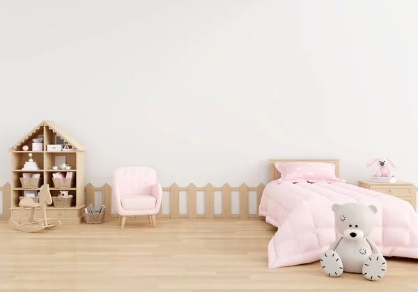 White Child Bedroom Interior Free Space Mockup Rendering — Stock Photo, Image