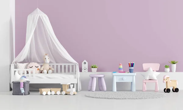 Child Bedroom Interior Copy Space Mockup Rendering — Stock Photo, Image