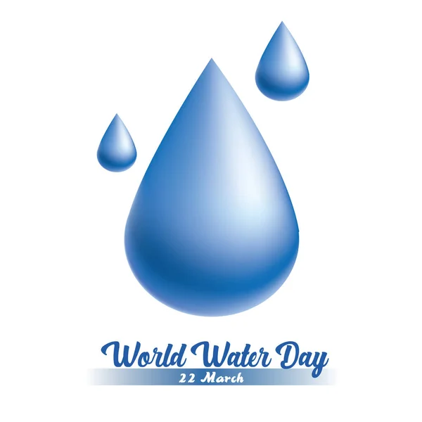 March World Water Day Three Dimensional Water Droplets Very Effective — Stockvektor