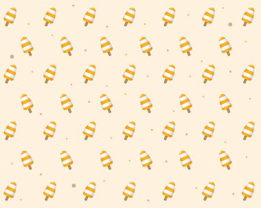 Triangular popsicles with white and orange colors background