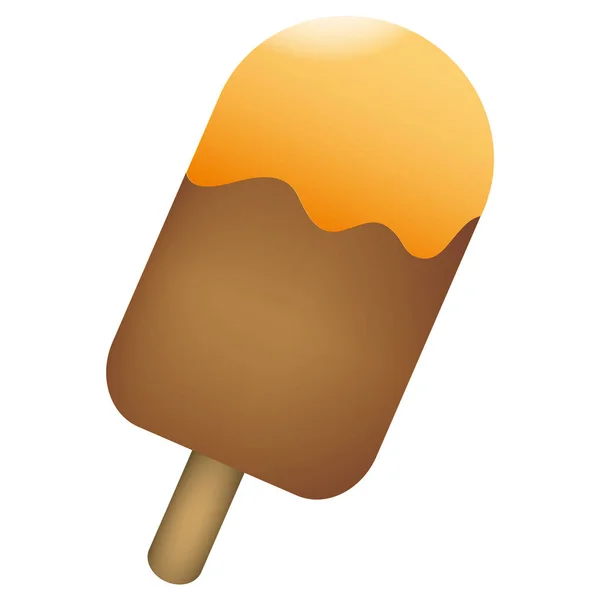 Oblong Vanilla Chocolate Popsicle — 스톡 벡터