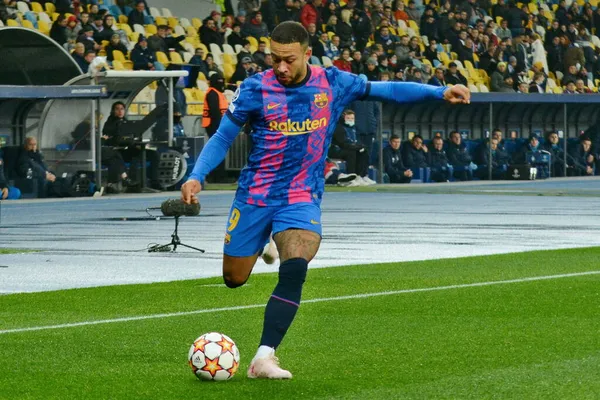 Kyiv Ucrania Noviembre 2021 Memphis Depay Barcelona Durante Partido Fútbol — Foto de Stock