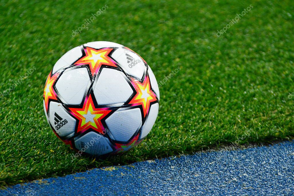 KYIV, UKRAINE - NOVEMBER 02, 2021: Ball during the UEFA Champions League group E soccer match between Dynamo Kyiv and FC Barcelona