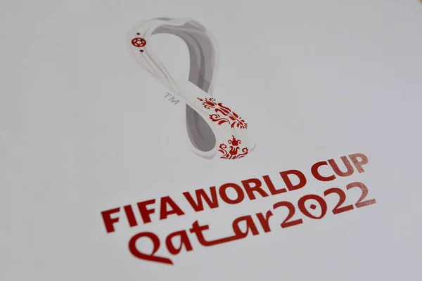 Logo Ufficiale Coppa Del Mondo Fifa 2022 Qatar Stampato Sul — Foto Stock