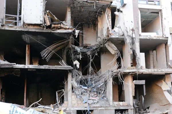 Kyiv Ukraine April 2022 Consequences Explosion Apartment Building Center Kyiv — Stockfoto