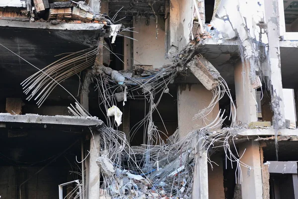Kyiv Ukraine April 2022 Consequences Explosion Apartment Building Center Kyiv — стокове фото