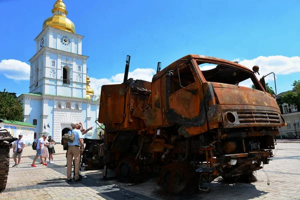 Destruído Russo Auto Propulsionado Míssil Antiaéreo Sistema Artilharia Zrgk Pantsir — Fotografia de Stock