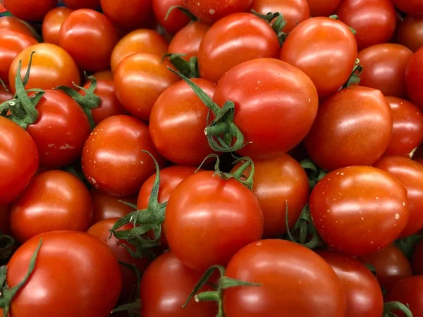 Macro Foto Vermelho Tomate Cereja Foto Stock Mini Vegetal Tomate — Fotografia de Stock