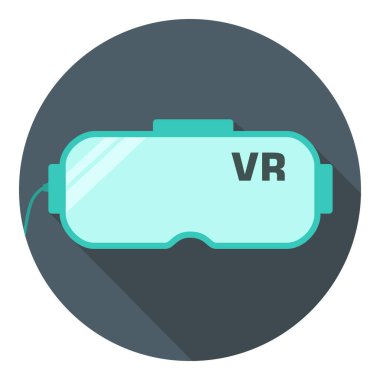 Vektör bilim ikonu cihaz kaskı. Stock illüstrasyon dijital aygıtı sanal gerçeklik kaskı