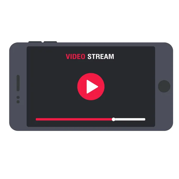 Διανυσματικό Εικονίδιο Ροής Βίντεο Κινητού Τηλεφώνου Εικονογράφηση Αρχείου Smartphone Online — Διανυσματικό Αρχείο