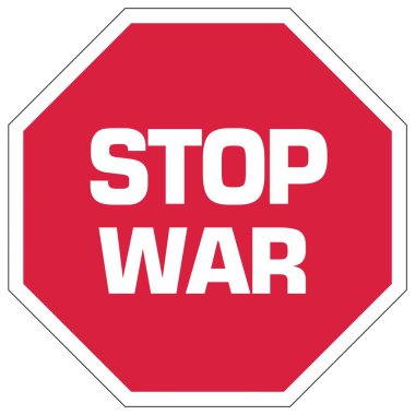 Vektör simgesi savaş sembolünü durdur. İllüstrasyon kırmızı işareti savaşı durdurun