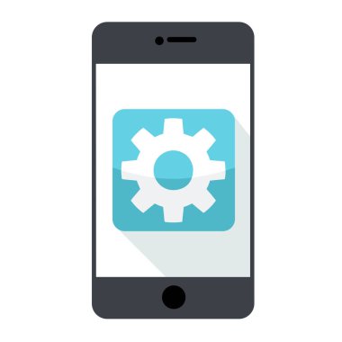 Vektör simgesi mobil ayarları işareti. Stok illüstrasyon telefon ayarları simgesi