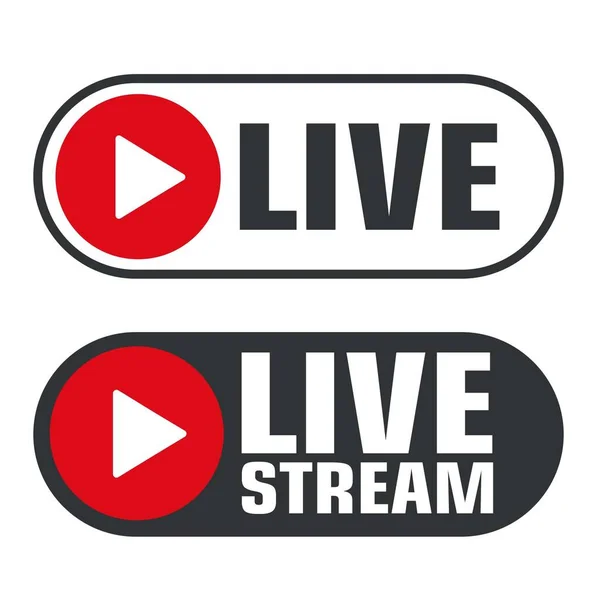 Vector Icon Live Video Stream Sign Stock Illustration Live Online — Vector de stock