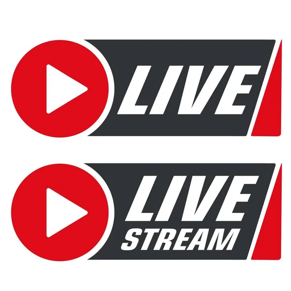 Vectoricoon Live Videostream Teken Stock Illustratie Live Online Nieuws Uitzending — Stockvector