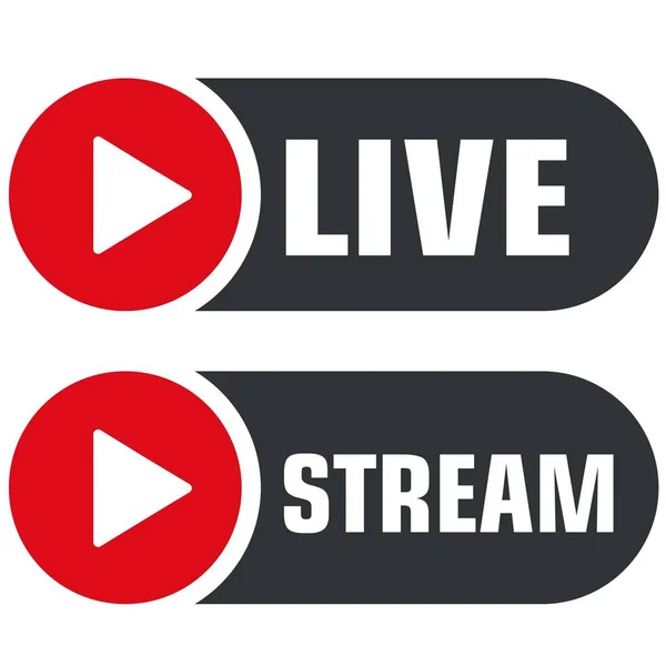 Symbol Vektorové Ikony Live Video Stream Stock Ilustrace Živě Online — Stockový vektor