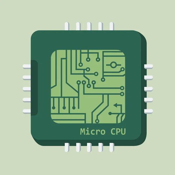 Vector Tech Icon Computer Chip Cpu Stock Illustration Micro Chip — Vector de stock