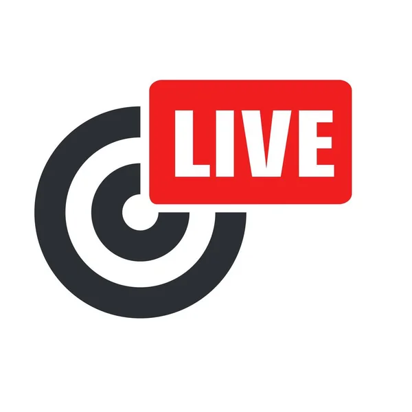 Vectoricoon Live Videostream Teken Stock Illustratie Live Online Nieuws Uitzending — Stockvector