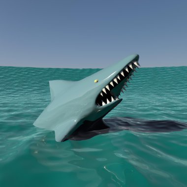 Koca çene ile kızgın köpek balığı