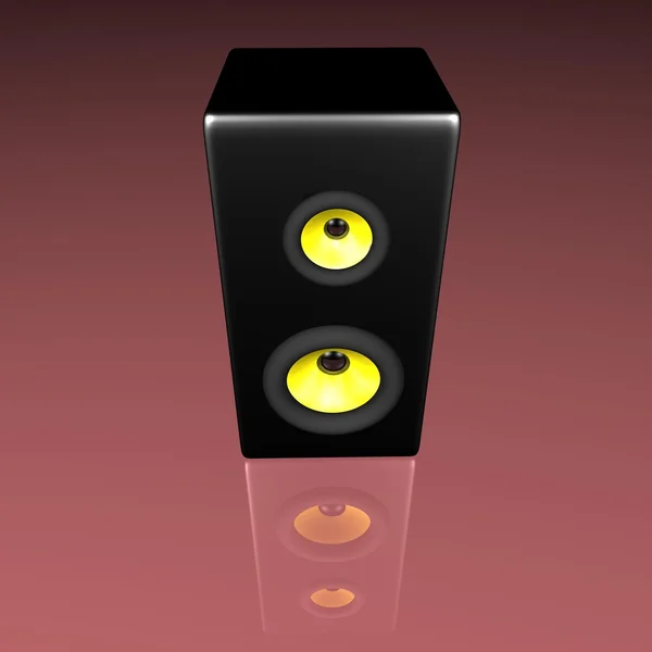 Black speaker with yelow dynamiсs — Stock Photo, Image