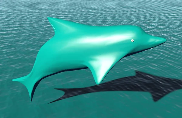 Modrý delfín se stínem — Stock fotografie