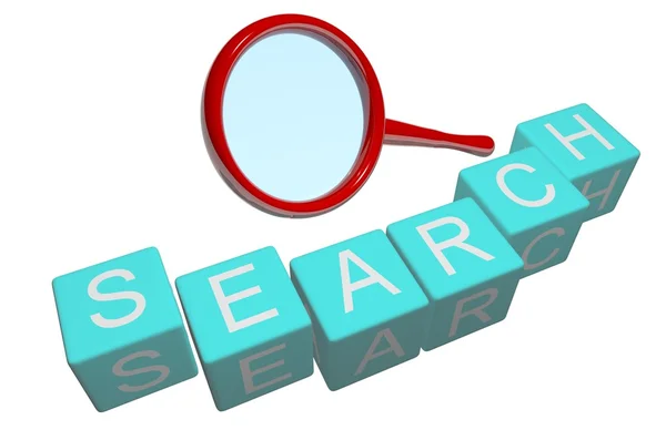 Conceptuele afbeelding met Vergrootglashuisvrouw werken