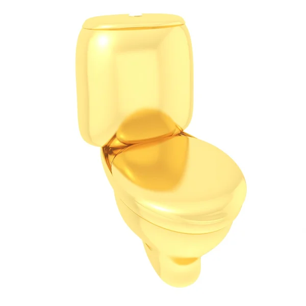 Geïsoleerde gouden wc-pot — Stockfoto