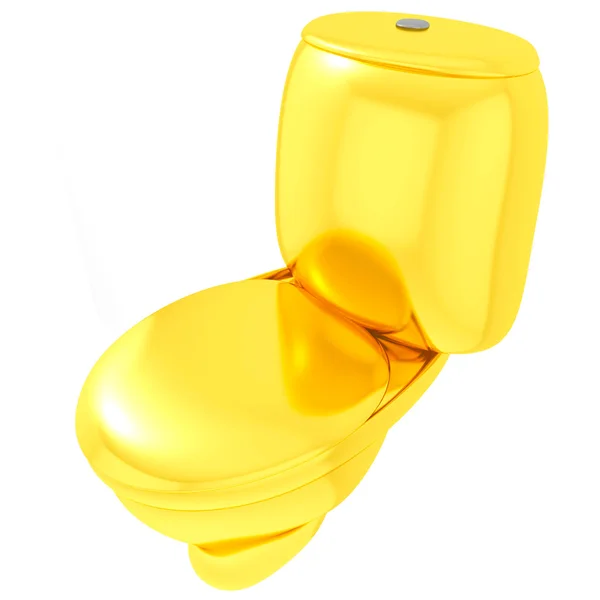 Isolated golden toilet bowl — Stock Photo, Image