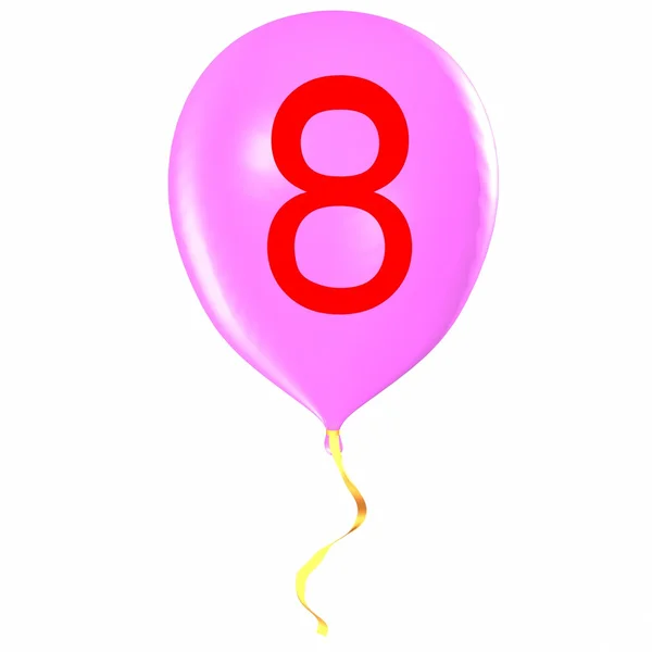 Nummer 8 op de ballon — Stockfoto