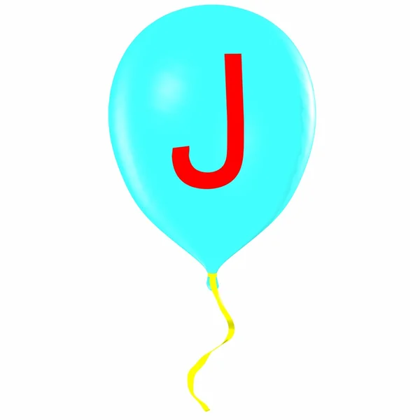 Buchstabe j auf Ballon — Stockfoto