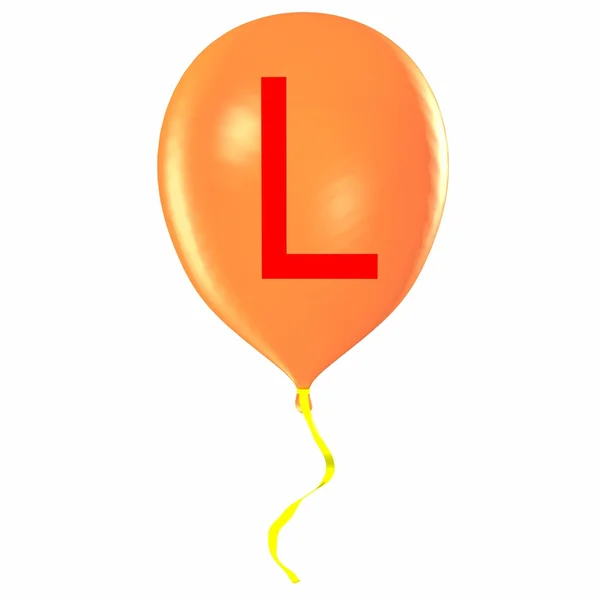 Letter L on balloon — Stock Photo, Image