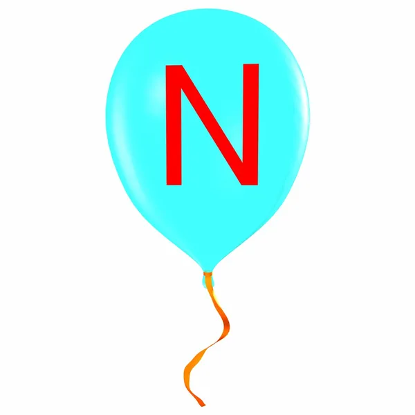 Letter N on balloon — Stock Photo, Image