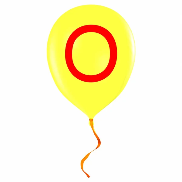 Litery o na balon — Zdjęcie stockowe