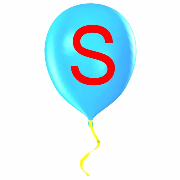 Buchstabe s auf Ballon — Stockfoto