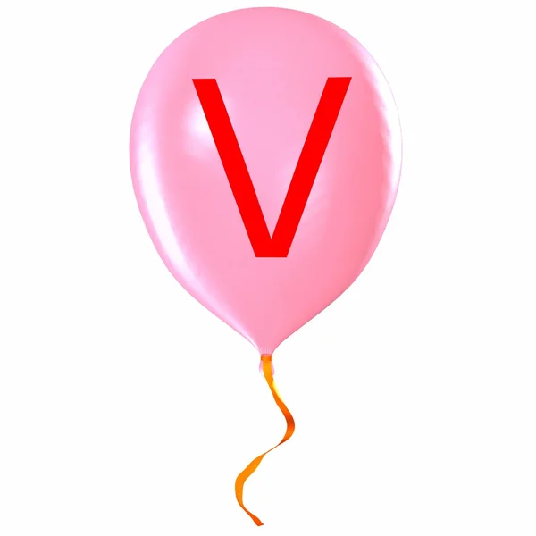 Letter V on balloon — Stock Photo, Image
