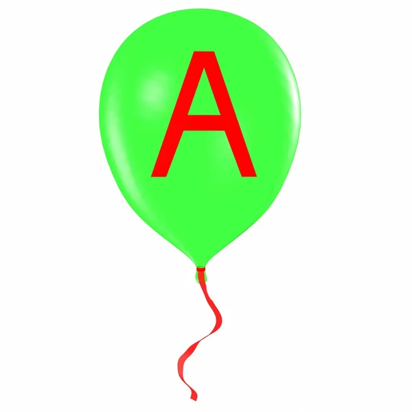 Buchstabe a auf Luftballon — Stockfoto