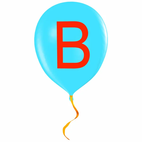 Letter B on balloon — Stock Photo, Image