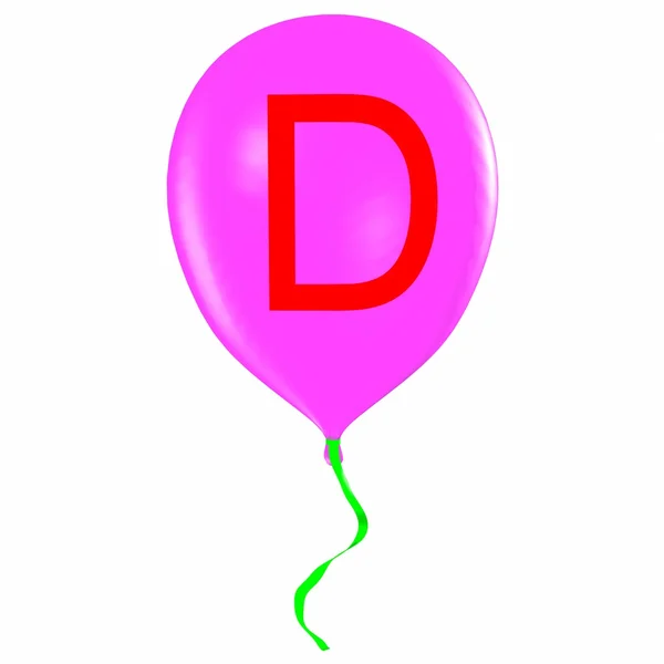 Letter D on balloon — Stock Photo, Image
