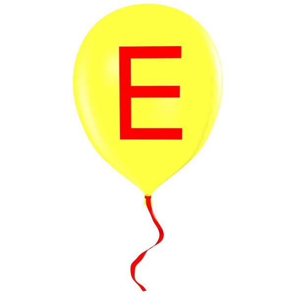 Letter E on balloon — Stock Photo, Image