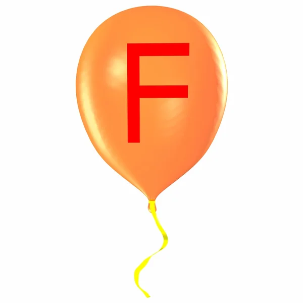 Letter F on balloon — Stock Photo, Image