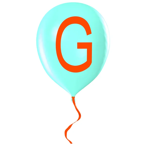 Buchstabe g auf Ballon — Stockfoto