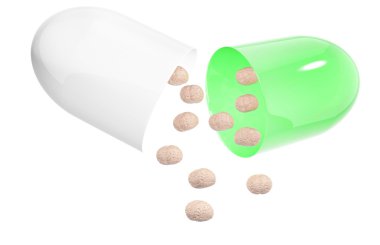 beyaz izole nootropic hapı