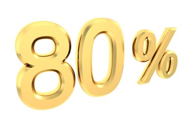 Altın yüzde üzerinde beyaz izole