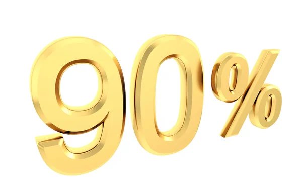 Gull prosent isolert på hvitt – stockfoto