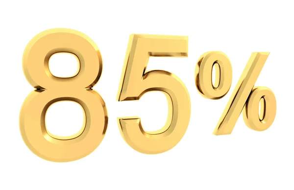 Pourcentage d'or isolé sur blanc — Photo