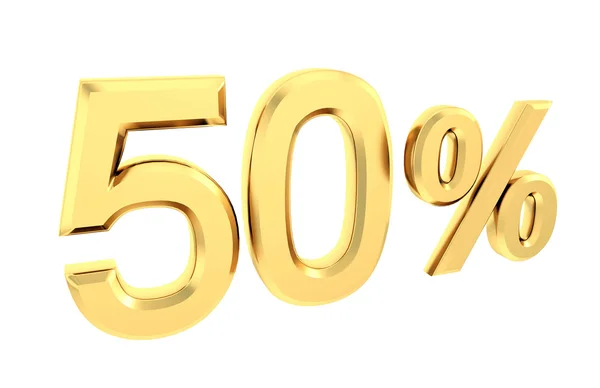 Pourcentage d'or isolé sur blanc Images De Stock Libres De Droits