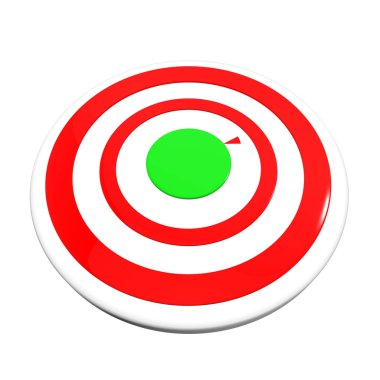 elma hedef üzerinde beyaz izole