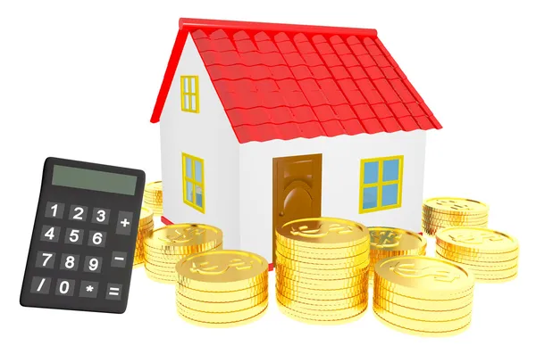 House money & calculator — Stock Photo, Image