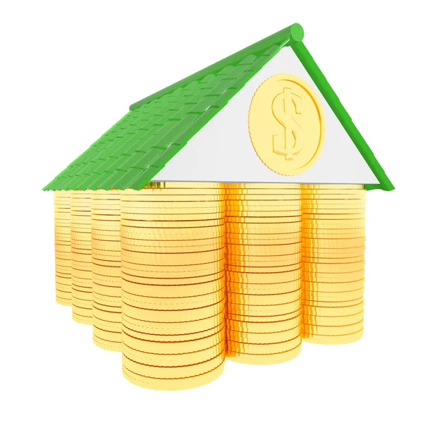 3D-huis geld concept — Stockfoto