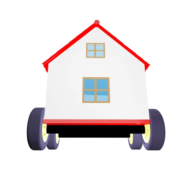 House on wheels 3d — Stock Photo, Image